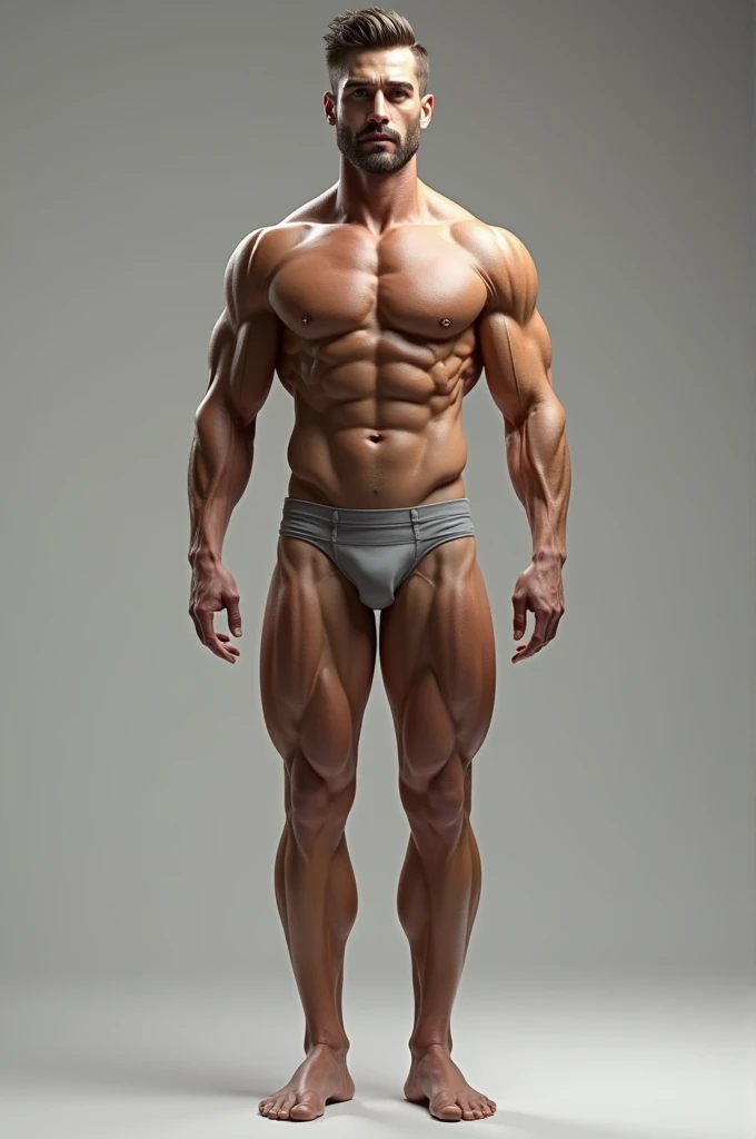 Create a male human body with these muscle specifications: 
Right arm. :                 37,8 cm Left arm:                 37,5 cm Back               :               110,5 cm Belt                :                    90cm Left Legs:                 58 cm Right leg:                     58 cm Right Twin:                  40,5 cm Left calf:               39,5 cm To all this add a height of 1.74mts and an average fat index