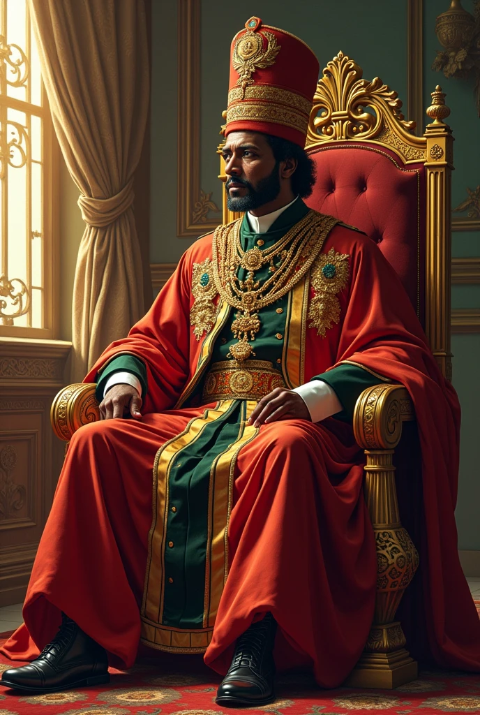 Haile Selassie Ras Tafari in his palace