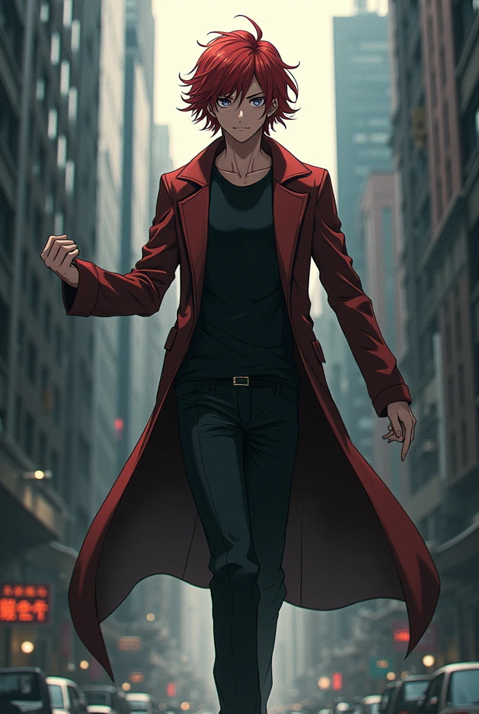 Chuuya from bungou stray dogs who has red hair, grey-eyed, controls gravity by being a dominant and possessive alpha 