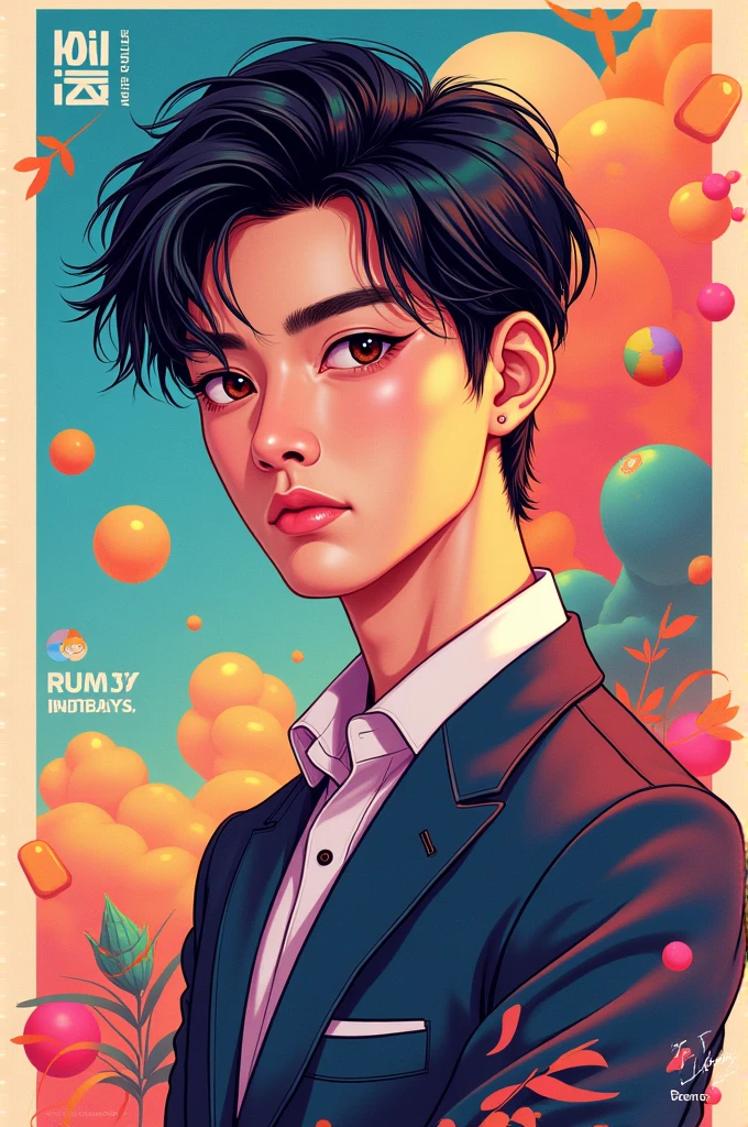 Cha eun woo in animation with the word MIA