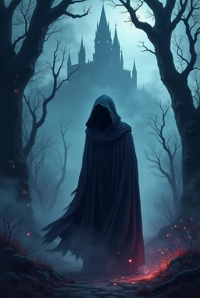 Draw me a book cover,fantasy mystery genres, fictional