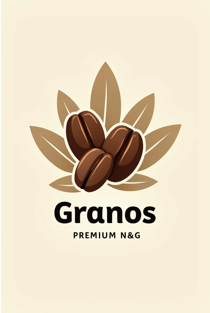 LOgO DE SEMILLAS DE CAFE CON EL NOMBRE gRANOS PREMIUM N&g