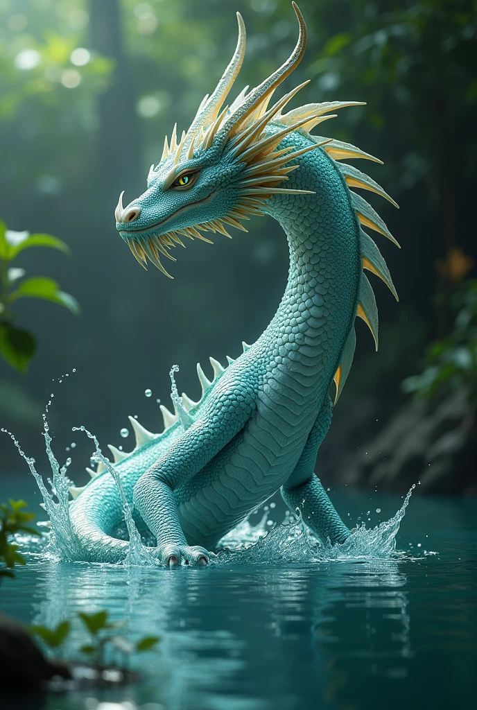 A well detailed water dragon