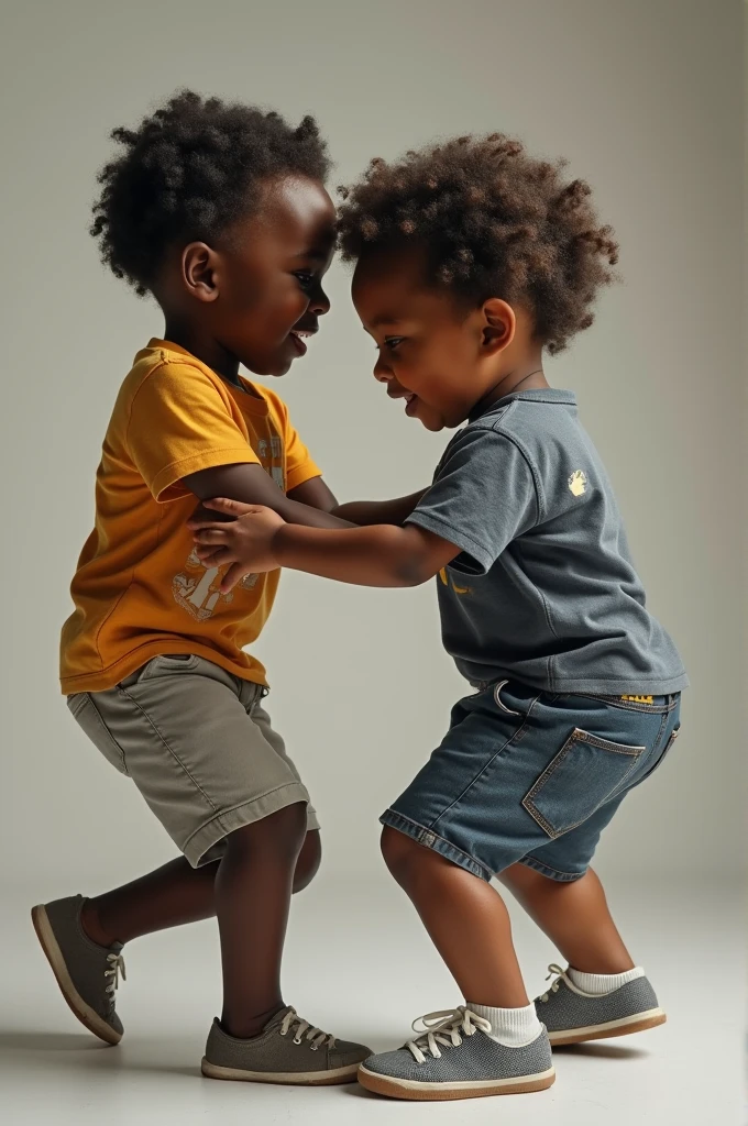 Create a pic of two childs hanging up together