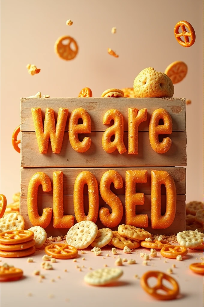 Create a snack image with a phrase "we are closed"