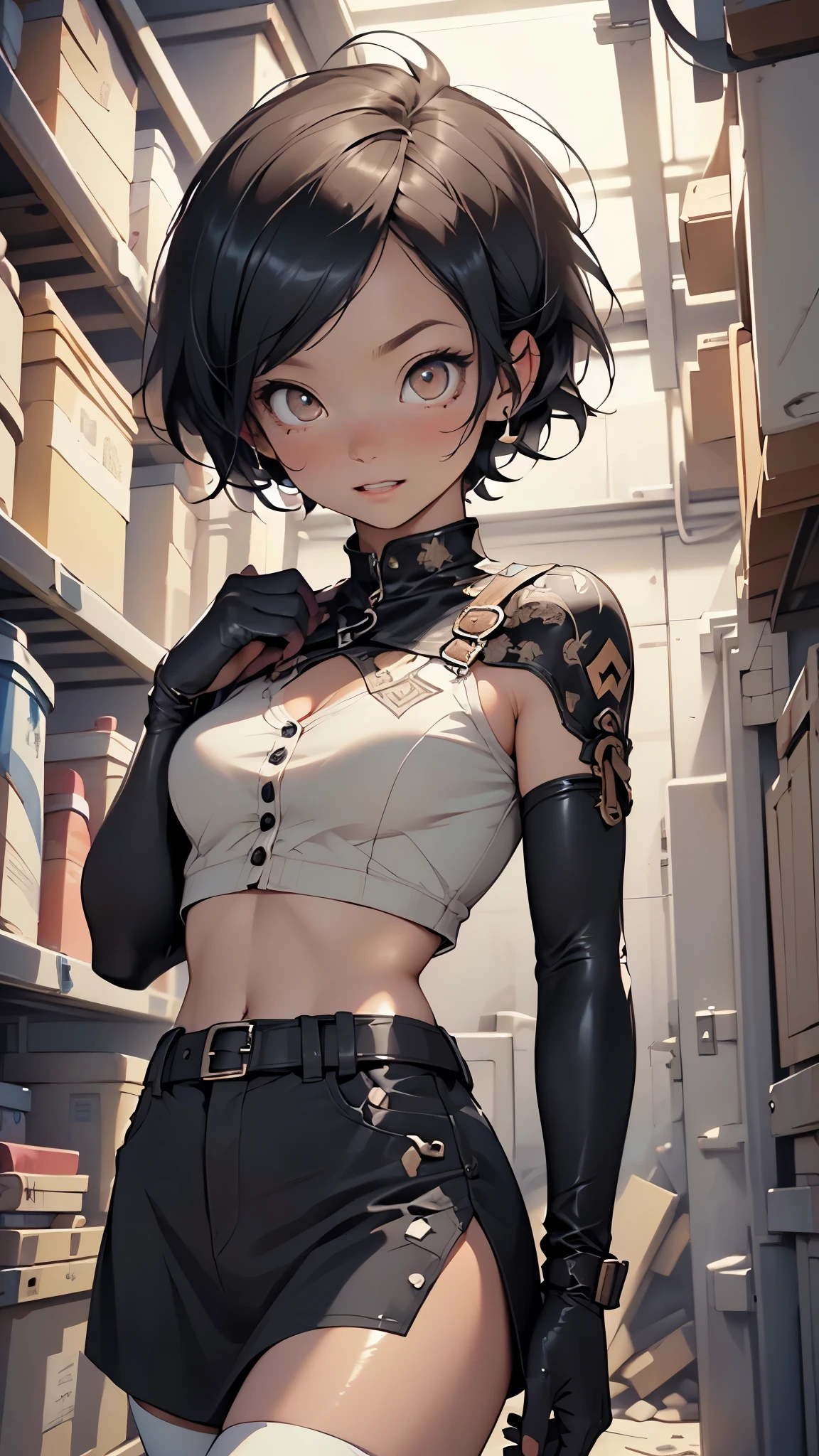 (((1boy))),man:1.5,1 man,(((1man))),((young man)),,
(((male gender:1.5,male focus))),
(((messy short hair, black hair))),(((lustrous skin:1.5,bright skin: 1.5,skin tanned,shiny skin,very shiny skin,shiny body,illuminated skin))),(((red_eyes:1.2))),intricate eyes,beautiful detailed eyes,symmetrical eyes,((man chest)),(((detailed face))),
(little Penis, shimacos, crop top, microskirt, thighhighs, elbow gloves),((bulge in pants)),
(dynamic pose:1.0),solo focus,((happy expression)),(centered,scale to fit dimensions,Rule of thirds),
indoor((Nazi bunker,room, dark bunker, swastika,depths of a steampunk bunker)),scenery:1.25,((intricate scenery)),
(Glossy steampunk ornaments),highres,sharp focus,(ultra detailed,extremely detailed),(photorealistic artwork:1.37),(extremely detailed CG unity 8k wallpaper),(((vibrant colors,vibrant theme))),(intricate),(masterpiece),(best quality),artistic photography,(photography taken by sldr),(intricate background),perfect rendered face,perfect face details,realistic face,photo realistic,((intricate detail)),(((realism))),