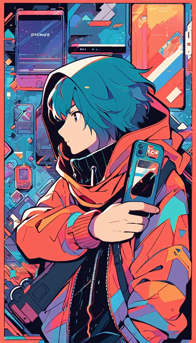 a poster of a man with a hoodie and a scarf, 2 d vector art, 2d vector art, ross tran style, phone wallpaper hd, 2d digital vector art, 2 d digital vector art, vector style, illustration style, digital art style, 2 d illustration, 2d illustration, striking detailed artstyle, anime art wallpaper 4 k