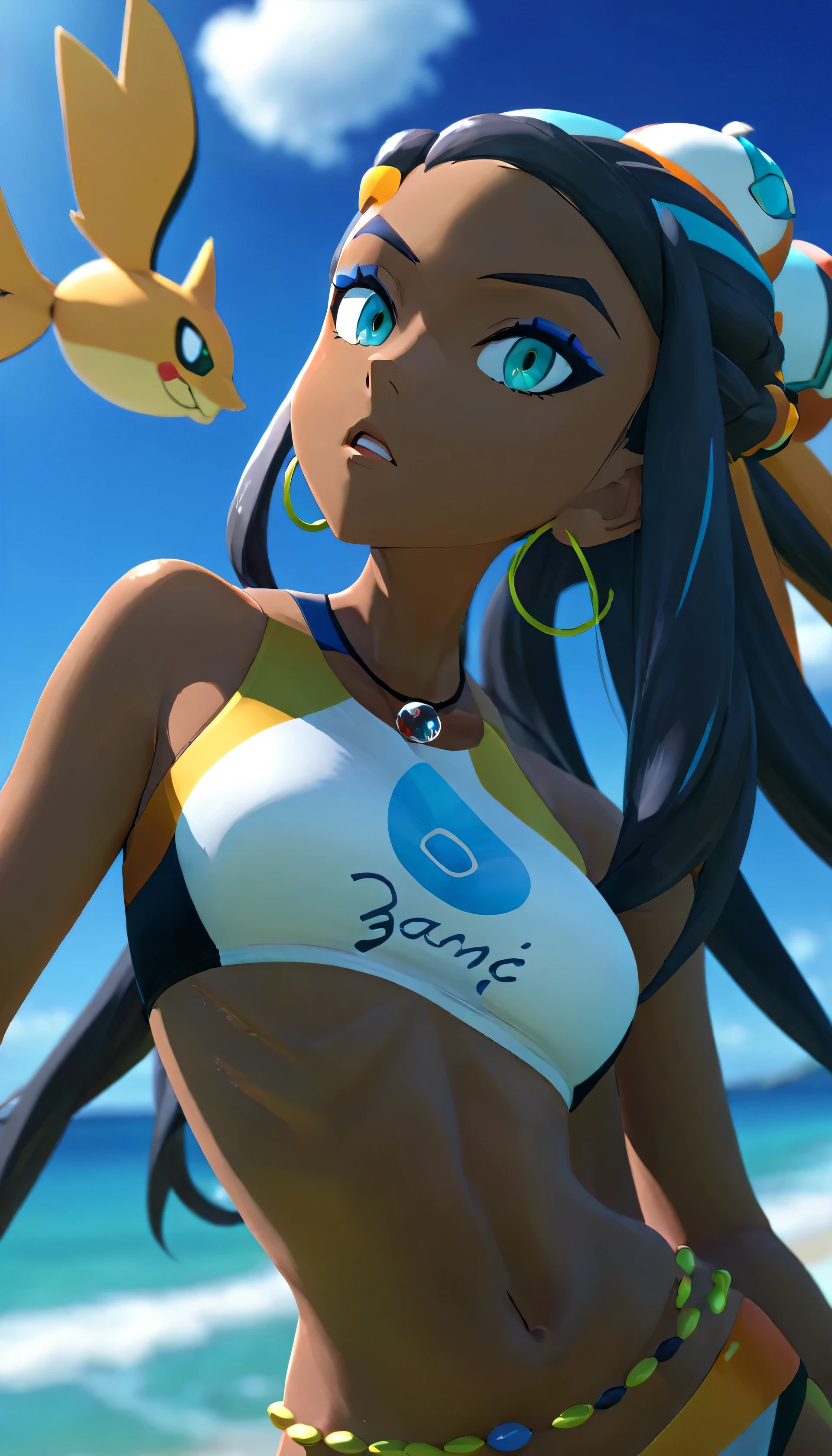 nessa (pokemon),rurina (pokemon),drooling, drop shadow,depth of field, cinematic lighting, outside border, 8k, super detail, best quality, high details,abs:1.5,anime_style,tanlines, (dark skin:1.4),unity 8k wallpaper,spread regs:1.35,squad,