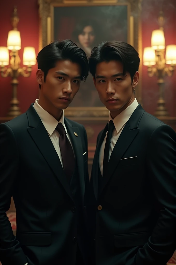 Create images of Minho and Jisung from StrayKidz being part of the mafia