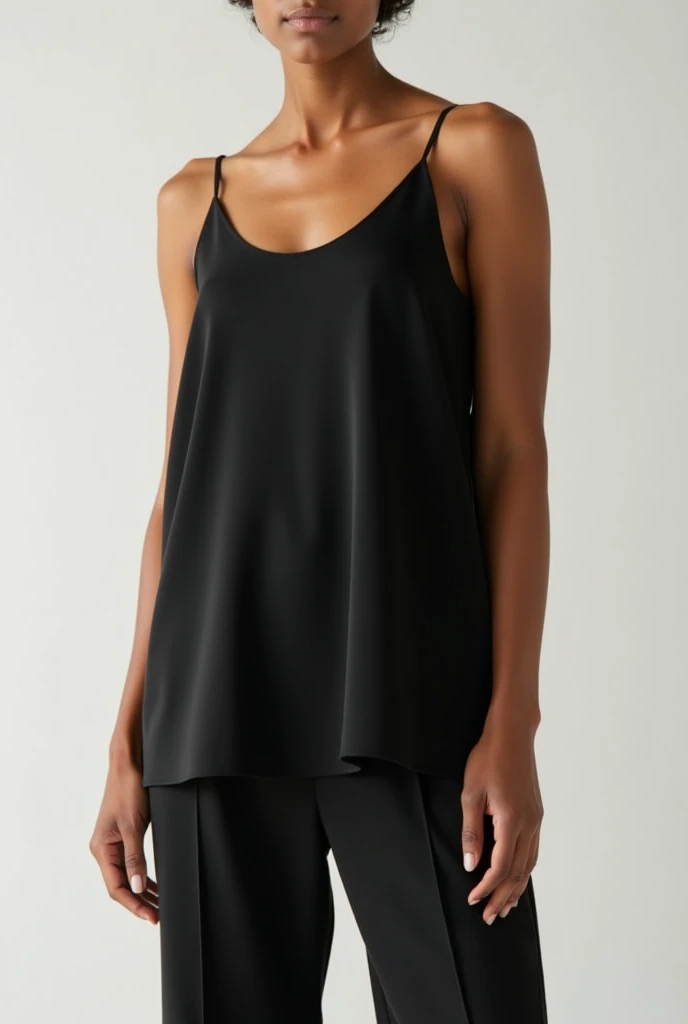 Create clothing store catalog image, Camiseta Oversized Preta, with high neck 3cm.