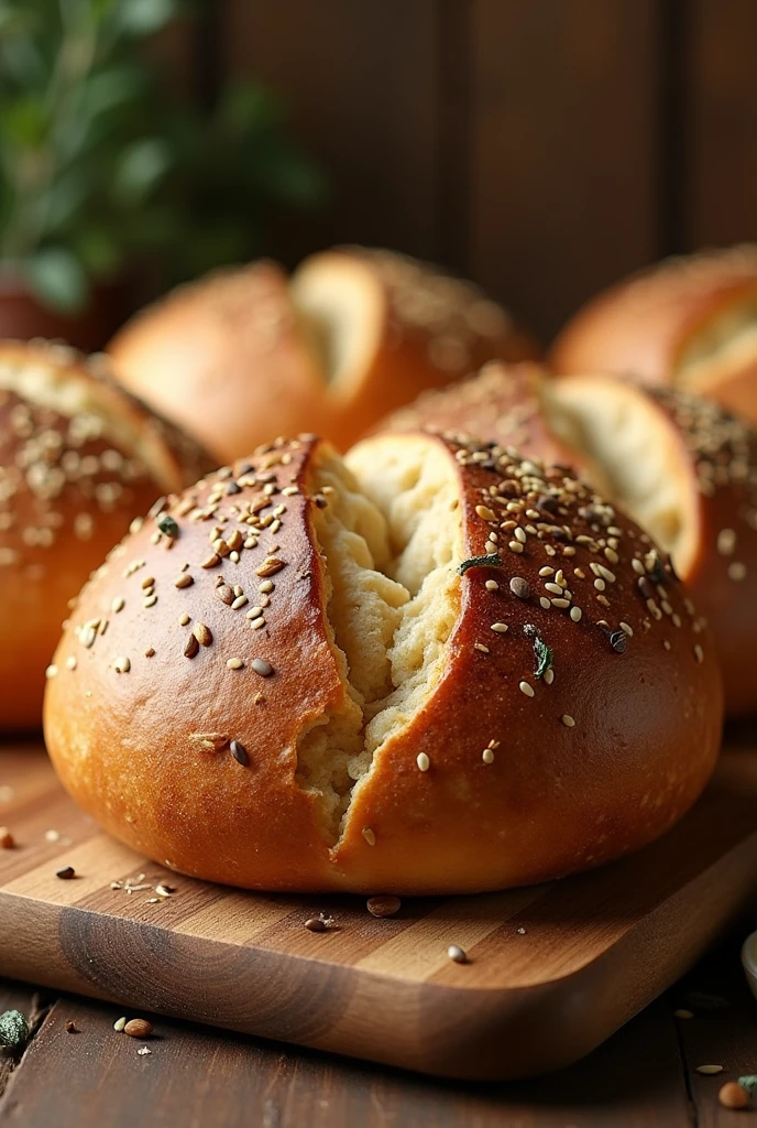 special bread. It has seeds and herbs. It's soft, warm and smells wonderful.