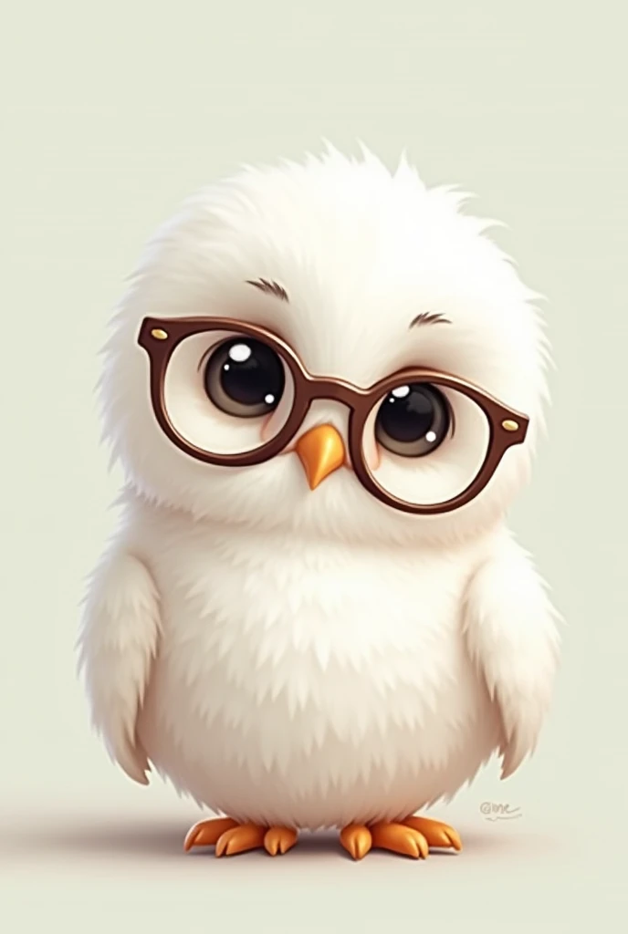 cute white owl with glasses