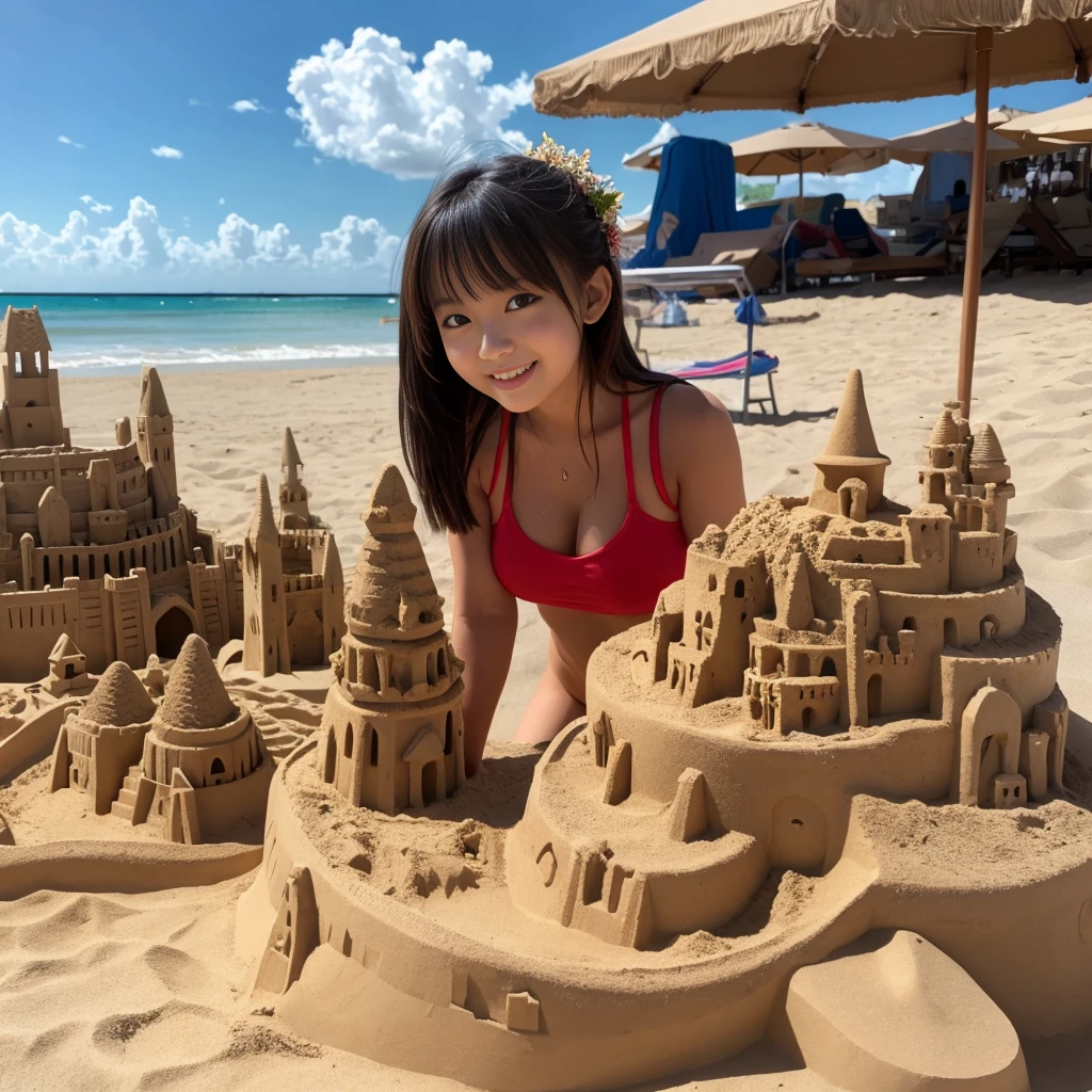 Cute Monster Girl Sand Castle