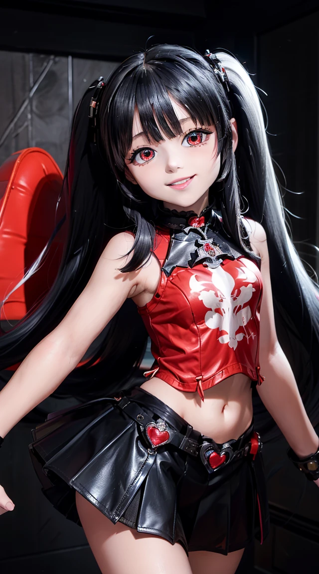 Rory Mercury, Rory Mercury, Black Hair, Blunt bangs, Hime cut, hair ornaments, Red lipstick, Long Hair, Cute face, compensate, (Small box:1.2), (Red eyes:1.5), break Gothic underwear, Perfect body (Small breasts:1.3), break in full growth, Red Shoes, break Black Stockings, Black Gloves break, Black thighs, Garter Straps, gloves, Gothic, Hair Ribbon, Gothicファッション, puffy Short sleeve, Puffy sleeves, Short sleeve, tights, tights, looks at the viewer, break (masterpiece:1.2), Highest quality, High resolution, unity 8k wallpaper, (Illustration:0.8), (Beautiful details in the eyes:1.6), Highly detailed face, Perfect lighting, Highly detailed CGI, (Perfect Arms, Perfect Anatomy), (white background:2), I have nothing in my hands, (1girl:2), whole body, Confused eyes, nsfw