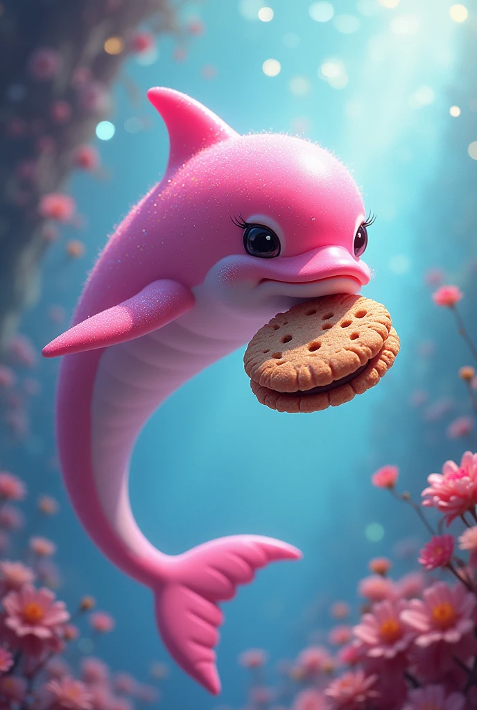 A pink gem dolphin with a never-before-seen cookie that is animated
