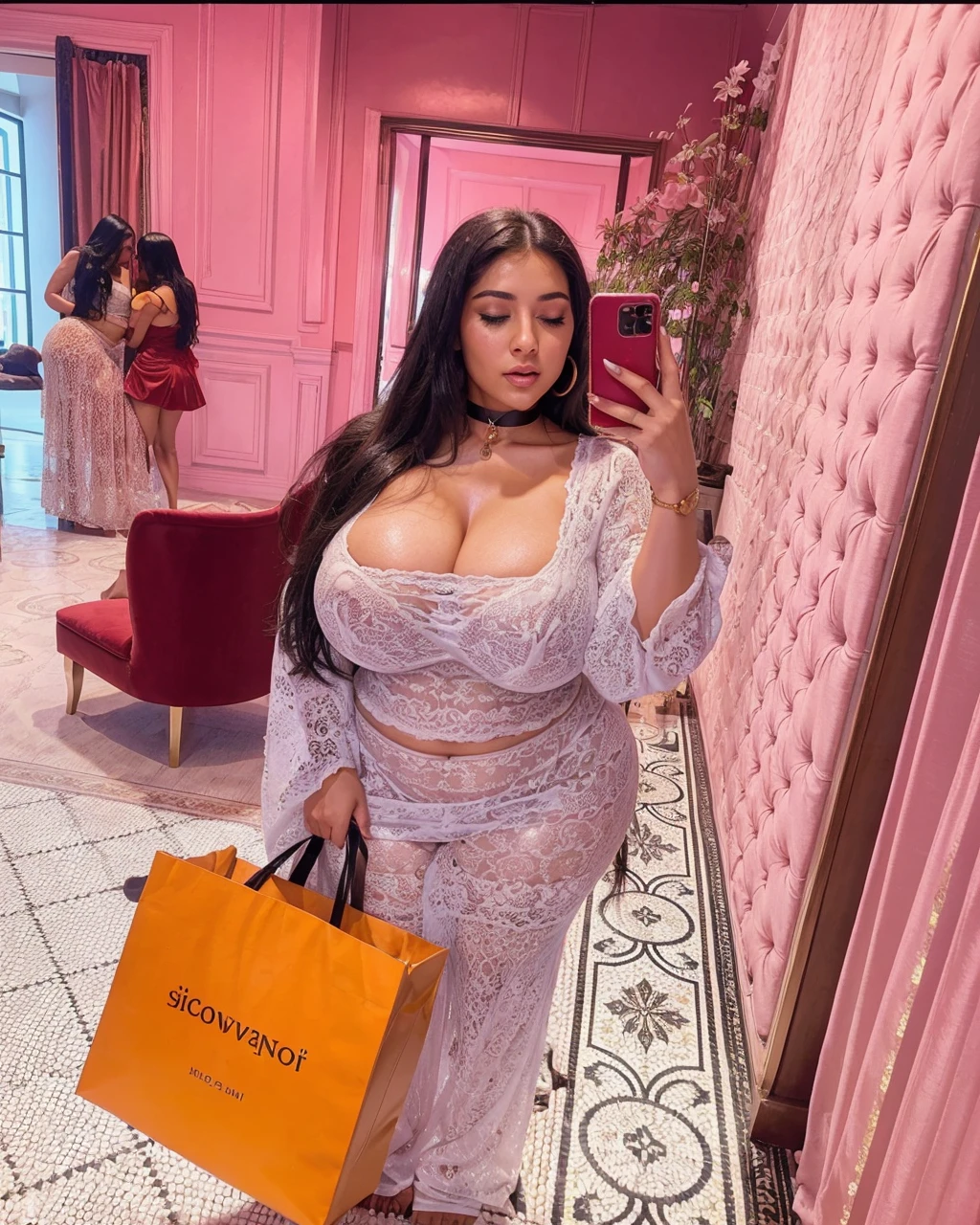 Arabic Woman, beautiful, sexy girl, ultra realistic, young woman, large ass, big bouncy ass, very sexy, Alluring, Tempting, high camera angle, skinny curvy
Egyptian girl, long hair down to waist, eyes closed shut, darker skin, black nail polish, hour glass figure, facing viewer, coal black eye shadow
Pleasure expression, short torso, pleasure facial expression, mouth open wide, dark black eyeliner, mascara, eyelids black, very long shiny straight black hair
Short upper body, Egyptian arab, facing viewer, woman looking up, thick thighs, plump lips, looking down at woman, eyes closed
Big soft ass, Egyptian, beautiful Arabic woman, slender face, amazing cheek bones, curvacious, vuluptuous woman, wide hips, thick voluptous thighs
A round gold pendant necklace
Romantic mansion fireplace background, lanterns, lit by lanterns, campfire lighting
Laying down beside the fireplace on a white fur rug
(Top view: 1.2)
High camera angle pointing downward at the subject
Very long shiny black hair down to waist
Darker skin tone
Long eyelashes
Very long straight shiny black hair down to hips
Wide hips, thin waist and fat thighs
Wide hips, thin waist, a fat round ass with cellulite, fat thighs
(Very short and curvy woman, very very short woman
Make woman 150 cm, 5ft tall)
Make womans stomach shorter in length, short abdomen
38 GG droopy breasts: 1.3
Short curvy cellulite body
(Very big natural sagging breasts, soft cellulite)
Plus size woman is very short in height and curvy
HEIGHT OF WOMAN IS 150CM, VERY SHORT IN HEIGHT
Very curvy hour glass shape, short and curvy, short legs, short abdomen and stomach
(gigantic breasts, large breasts, huge breasts:1.3)
Plus size woman, abit of cellulite all over body
Perfect cheek bones, sunken cheeks
Huge ass and wide hips
Soft and squishy breasts
Beautiful face, model look, plump full lips
Wearing a black choker
150 cm tall, woman is very short and curvy
Big lips
Wearing a black bodysuit
Woman has dark skin tone
