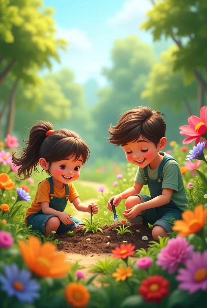Eco-friendly education focused on the field of landscaping and gardening for children aged 6-10 - "flowers"