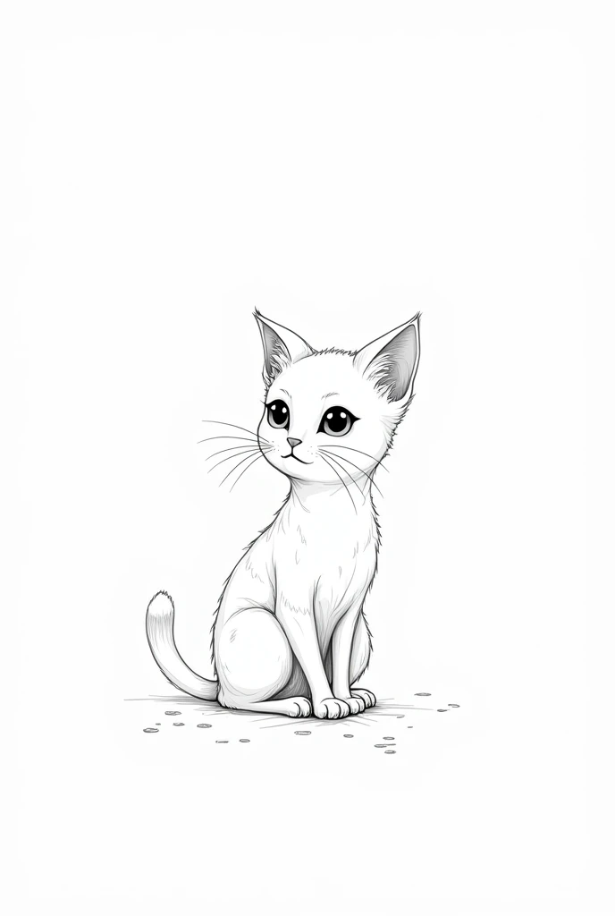 magic cat, line art, cute, white background, no color, 2d, 1:1