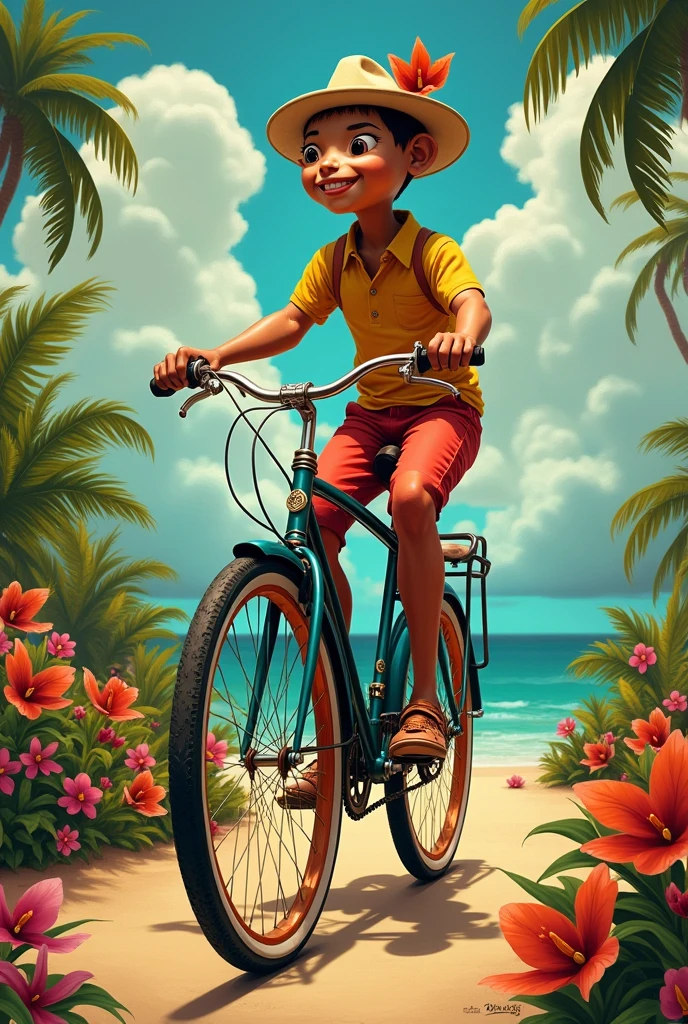An image of the song Viagara on a bicycle by Juan Luis Guerra