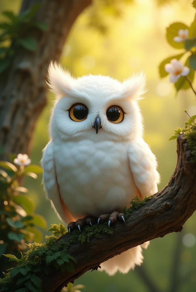 cute smart white owl 
