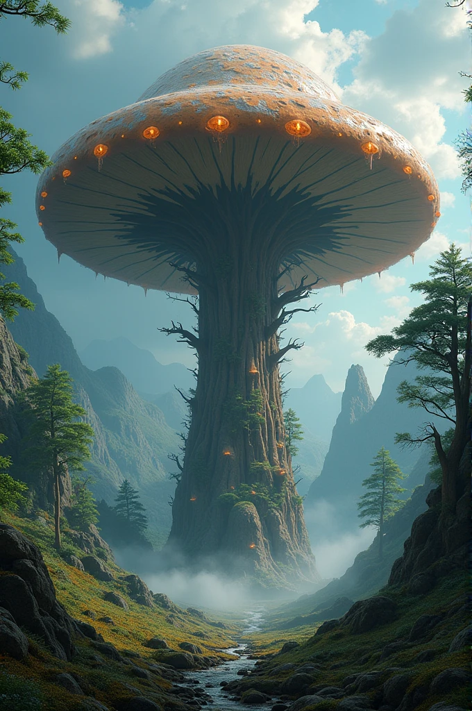 A giant mushroom the size of Yggdrasil