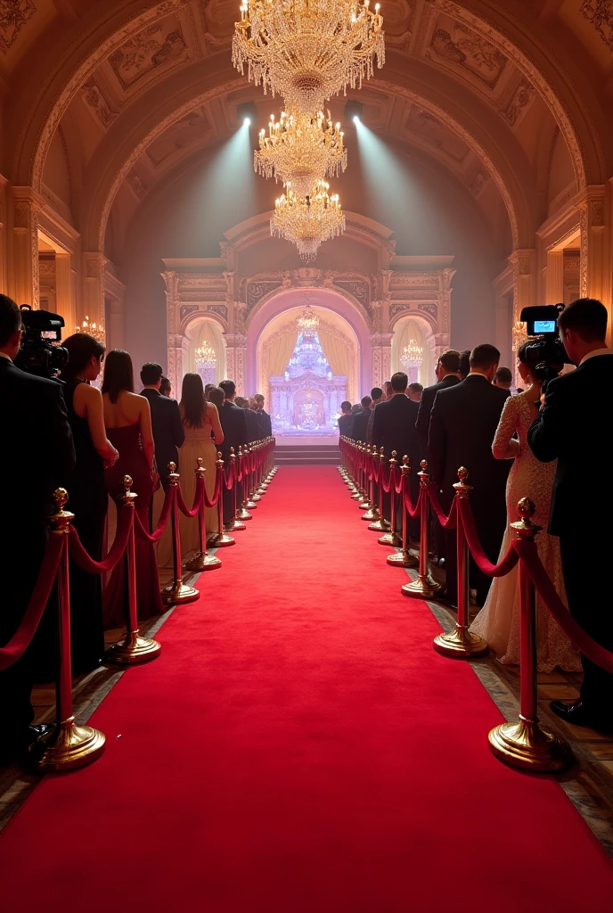 A red carpet a beauty pageant being prepared 