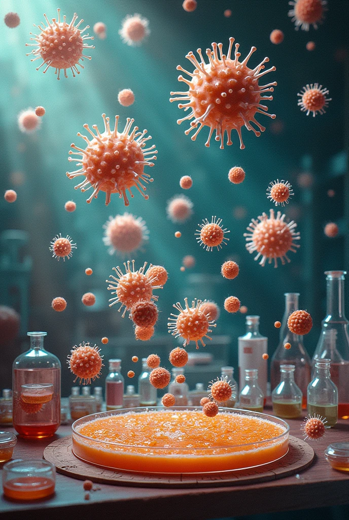 A logo or image that represents the biochemistry and microbiology career. They can be culture media with bacteria, floating bacteria with different morphologies, all together in the picture. That it is related as for a propaganda photo. 