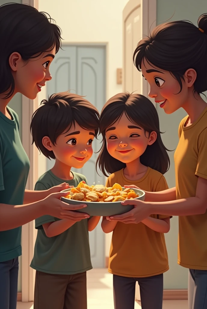 Let them be two children receiving food from people who really want to help humanity.