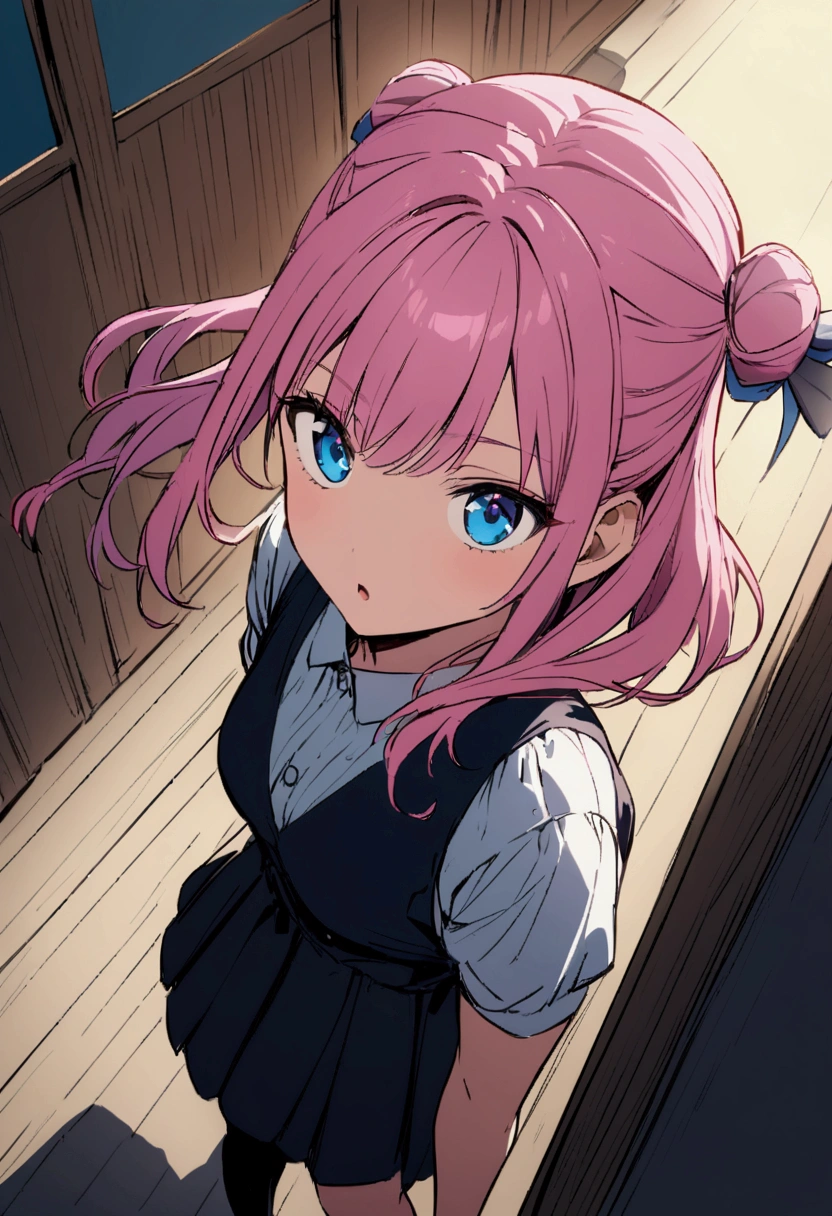 Matchmaking、matchmaker、Girl with pink hair、blue eyes、Twin Drill、A scene from a movie
