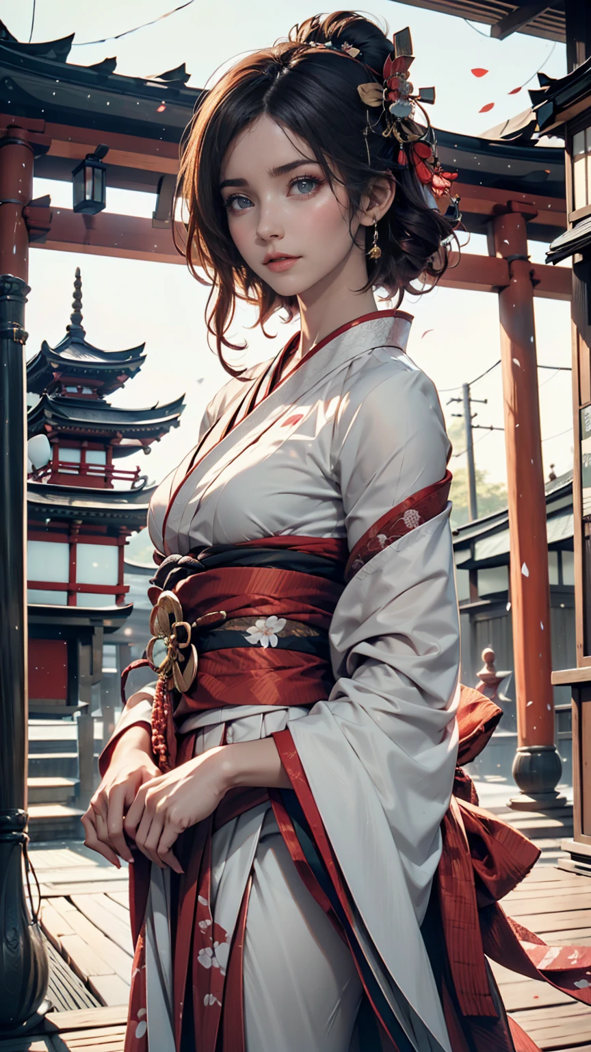 Highly detailed full-body portrait of a geisha. 8k, Octane Rendering, Intricate Hyper-Detail, Symmetric、Kyoto、Pontocho
