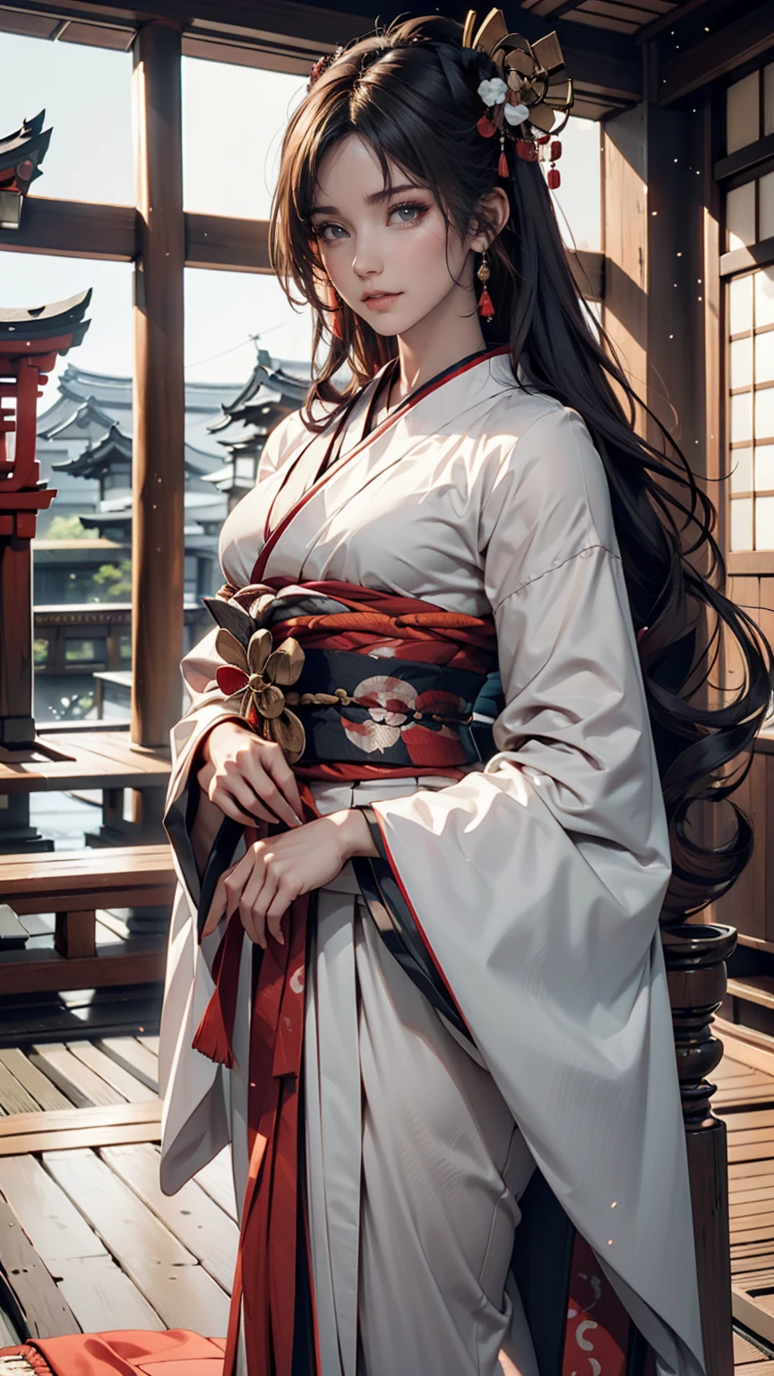 Highly detailed full-body portrait of a geisha. 8k, Octane Rendering, Intricate Hyper-Detail, Symmetric、Kyoto、Pontocho