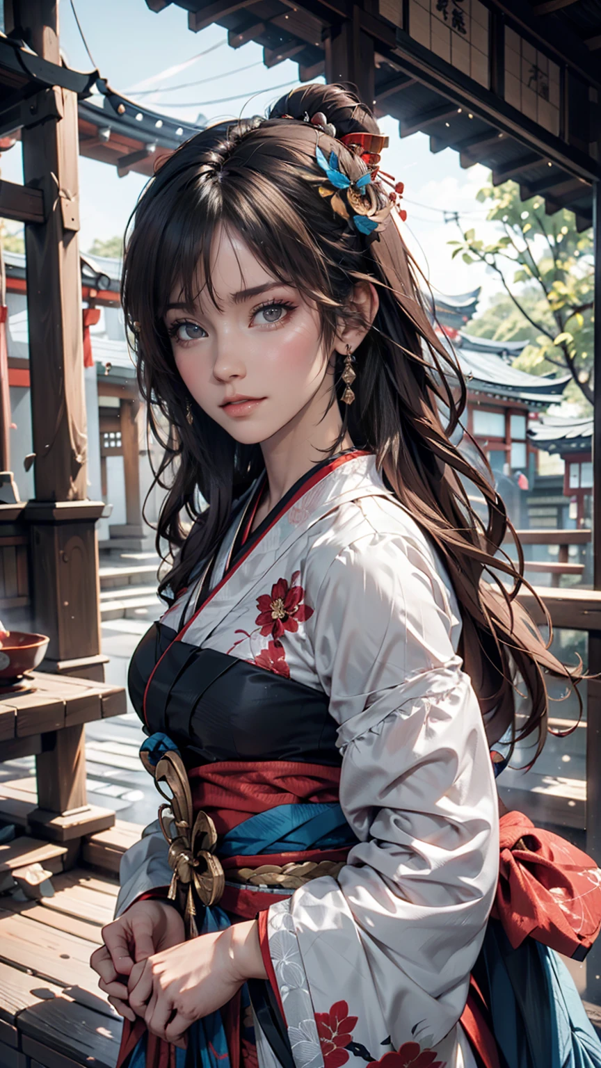 Highly detailed full-body portrait of a geisha. 8k, Octane Rendering, Intricate Hyper-Detail, Symmetric、Kyoto、Pontocho