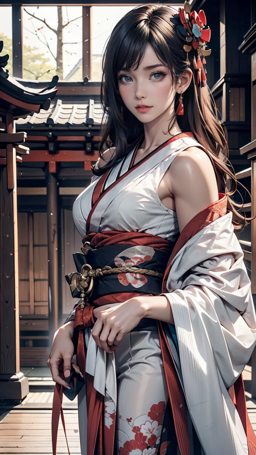 Highly detailed full-body portrait of a geisha. 8k, Octane Rendering, Intricate Hyper-Detail, Symmetric、Kyoto、Pontocho