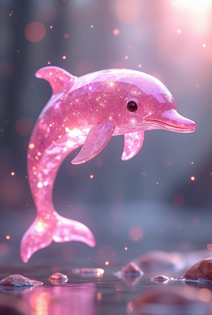 A pink glitter gem dolphin
