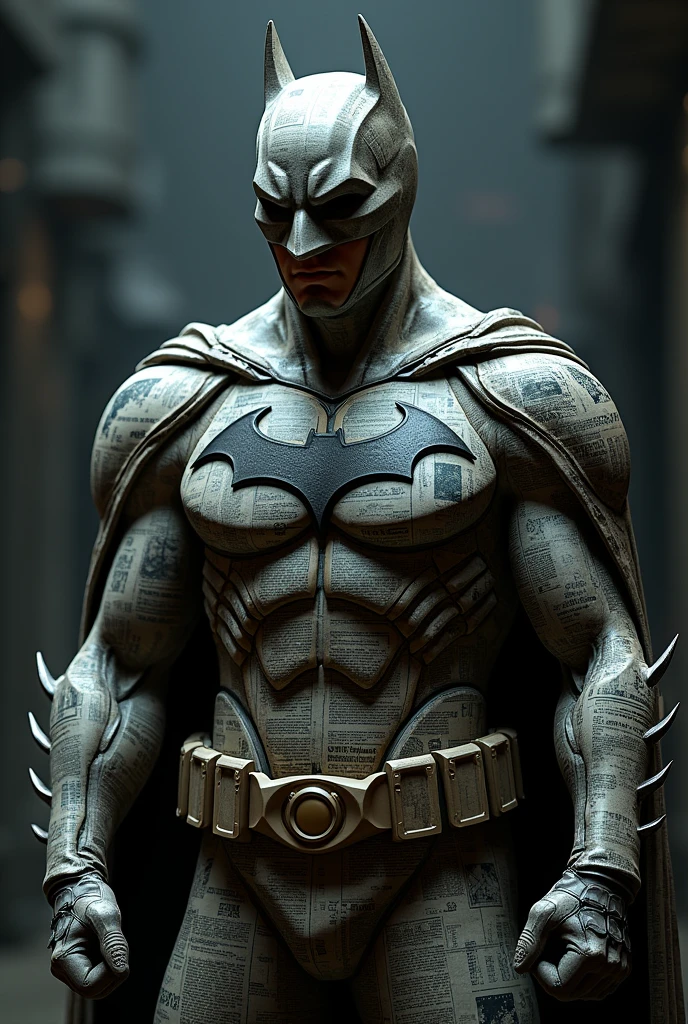Batsuit mixed with newspaper