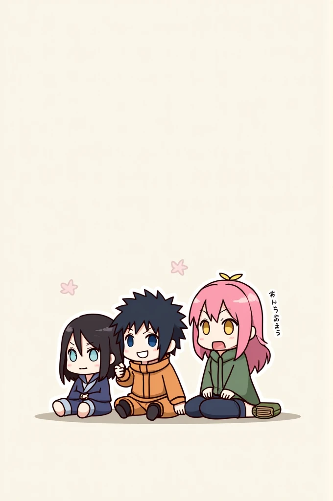 naruto,sasuke, sakura and takashi chibi version