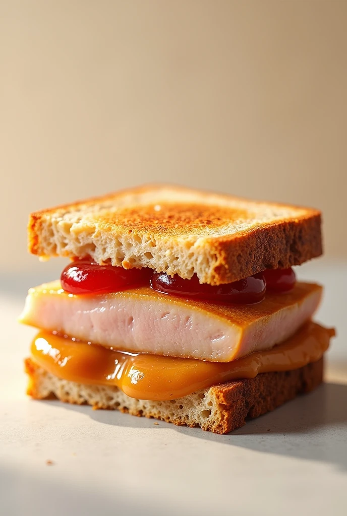 Create a peanut butter and jelly sandwich with a tuna.