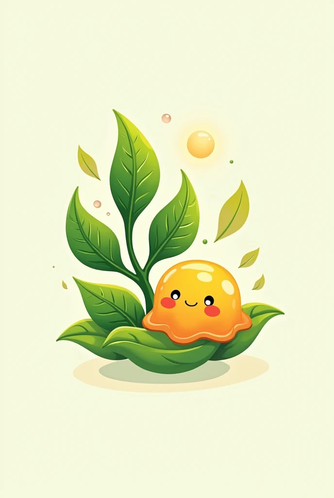 Logo with a plant and a jelly to sell a product