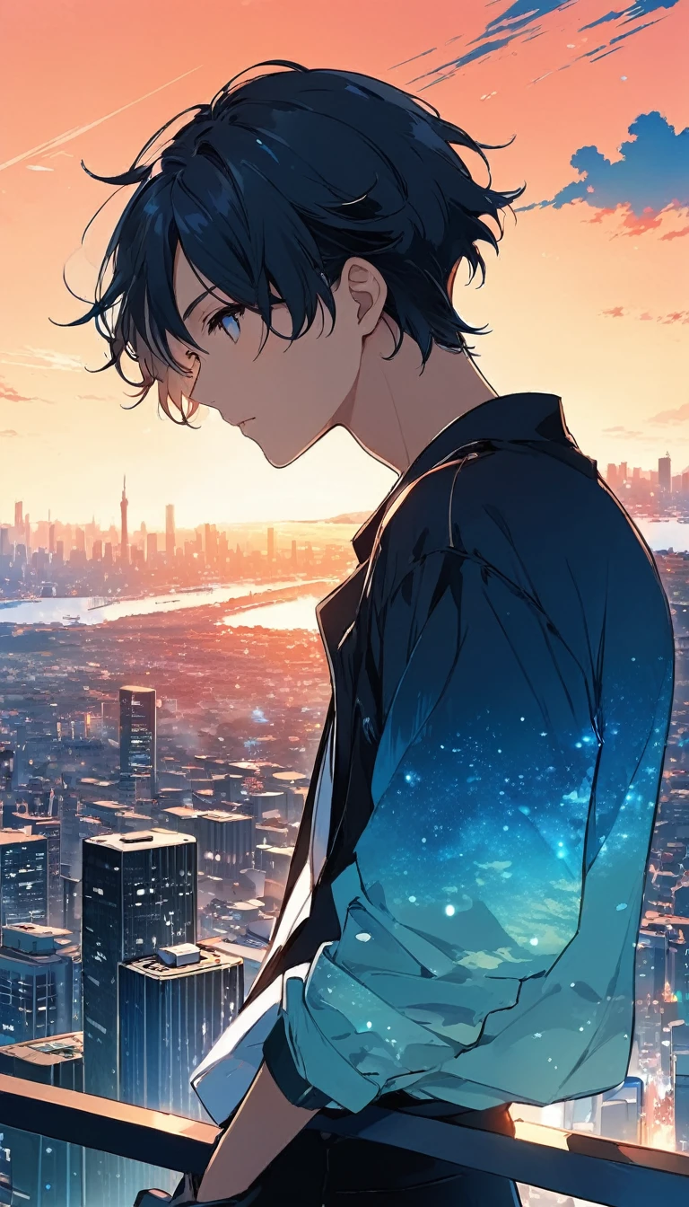 anime boy looking at a view of a city from a high rise, makoto shinkai cyril rolando, 4k anime wallpaper, anime wallpaper 4k, anime wallpaper 4 k, amazing wallpaper, anime art wallpaper 8 k, anime art wallpaper 4 k, anime art wallpaper 4k, 4 k manga wallpaper, anime background, anime wallpaper, anime wallaper