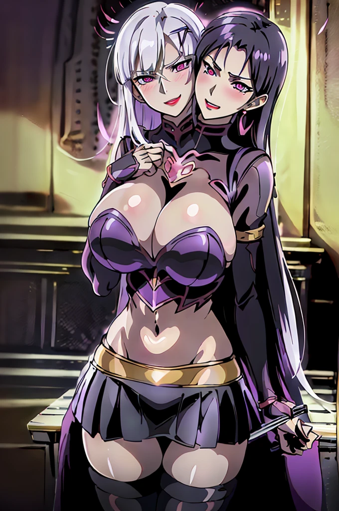 1girl, black hair, (3heads:1.5), (huge breasts:1.5), long hair, hairclip
,purple eyes,red lips,
Hot girl, baddie, bad attitude, mean girl, , smoking, sensual, attractive, blush, lipstick, jewelry, earrings, masterpiece, best quality, highly detailed, fantasy , a anime girls in armored dress holding a sword
posing for a picture, evil smile, smile, open mouth, breastplate with open cleavage, cleavage, warrior
outfit, ecchi anime style, anime girls, ecchi style, (nsfw) safe for work, ecchi, digital anime art!!, in
anime style, official artwork, visual novel cg, beautiful anime girl, anime style 4 k , loincloth, exposed
belly, exposed navel, exposed midriff, exposed lower belly, pencil skirt armored, castle,inside castle