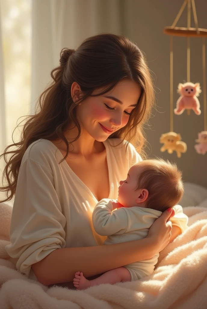 young woman being a mother