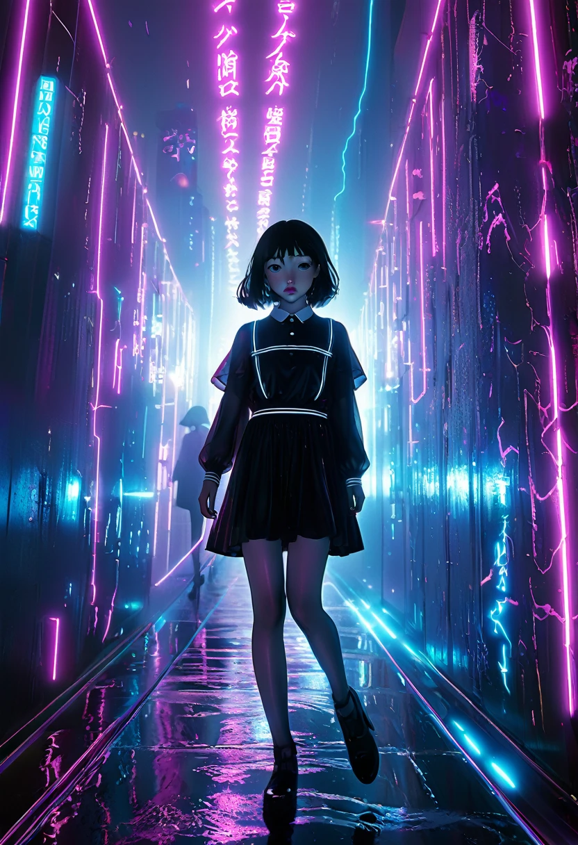 surreal horror, anime style, directed by Junji Ito, high contrast, vivid colors, eerie atmosphere, psychological tension, intricate line work, nightmarish creatures