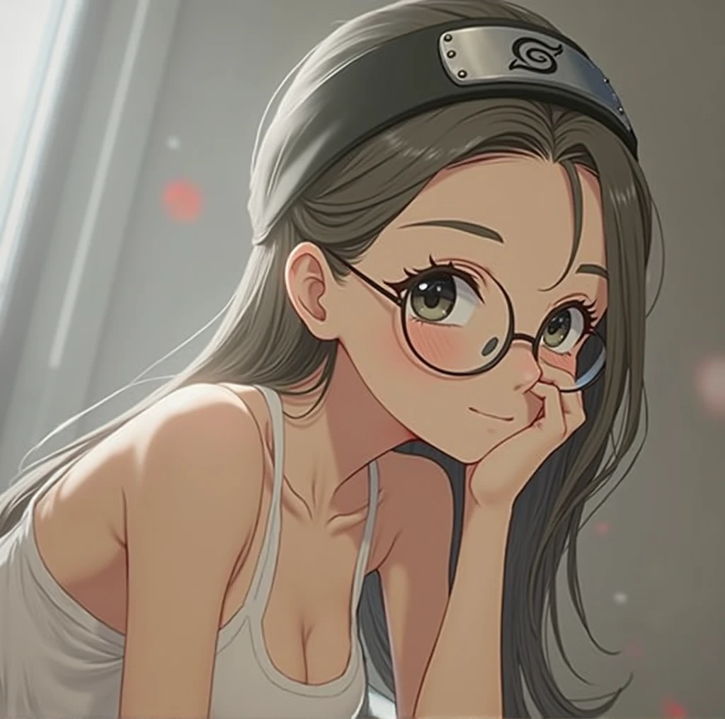 anime girl with glasses and long hair, anime visual of a cute girl, anime style. 8k, pin on anime, anime vibes, anime style 4 k, anime moe artstyle, anime aesthetic, anime girl desktop background, anime visuals, anime girl with real hair, ethereal anime, anime girl with long hair, beautiful anime portrait , anime , naruto, naruto anime, sharingan background, night time, dark , sharingan , wearing naruto headband  