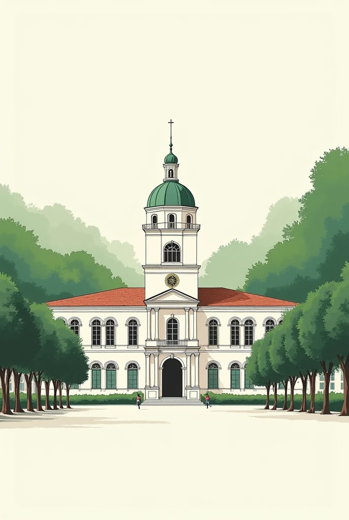 Simple drawing of the University of San Buenaventura Bogotá 
