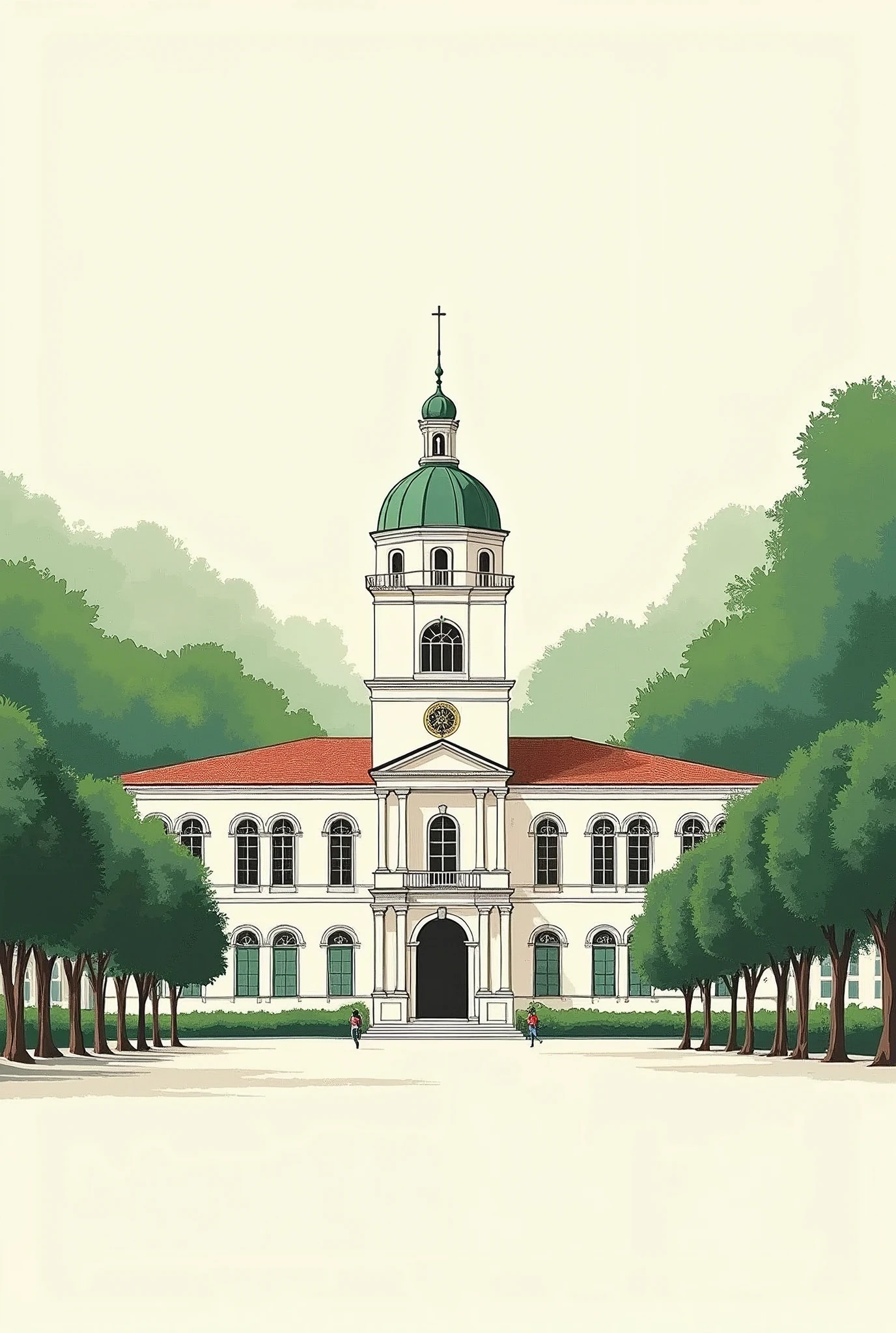 Simple drawing of the University of San Buenaventura Bogotá 