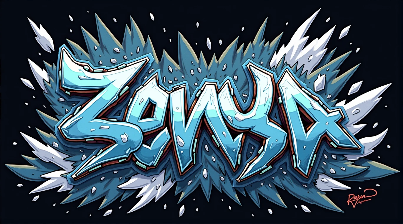 The word: Senya, drawn in graffiti art, on plain background, highly detailed, banner, Wild style graffiti 