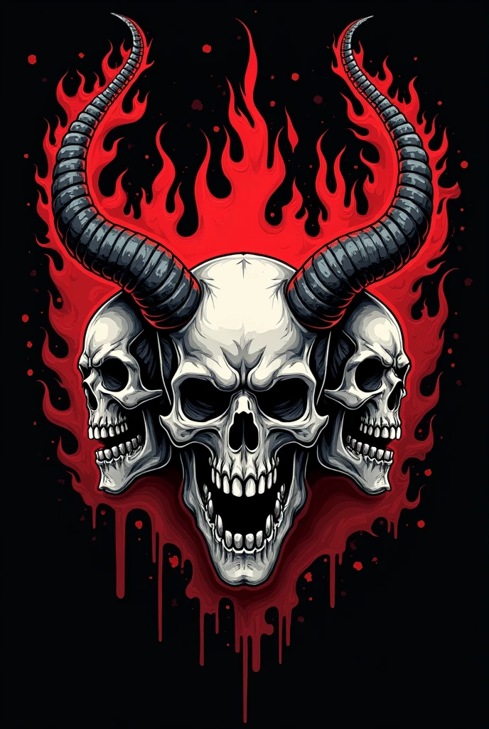 Logo for Emo hardcore rock band Logo with black flames, horns and skulls Write: True Sin

