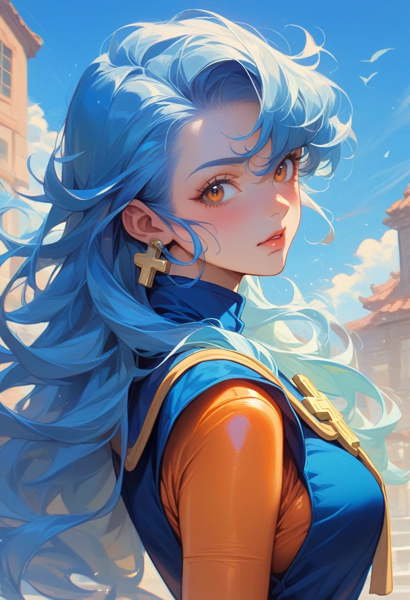 Alone、female、美female、(sauce_game、Dragon Quest 3 Monk:1.5)、(Light blue hair、Long Hair、Orange bodysuit、Yellow cross、Blue priest's robes)Masterpiece、Professional work、Professional Shading。Detailed face and eyes。(Being attacked by transparent tentacles)、(Big Breasts:1.2)、Sweat all over、shame、My face is red with embarrassment。A little surprised look。Torn clothes、Clothes are a place々Holes and tears。Defeated、Lying on one's back。Erect nipples、Tentacles sucking nipples、((nsfw:1.5))