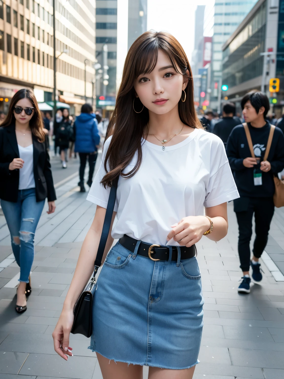 Super detailed、masterpiece、highest quality、超A high resolution、8K high quality、Transparency that looks great in photos、detailed eye、Gradation、perfect anatomical body proportions ,hard disk、nffsw , Nikon Z9 80mm lens , table top、On the street in front of Tokyo Station、model'stance of、Sexy panties made of light blue and white lace material、small panties、The dress is a fluffy pink fur mini dress.、(((See all panties)))、(((i always wear skirts)))、(((raise the hem of the skirt)))、panties focus、too bright natural light、sunlight、detailed lace panty pattern、(((while standing, She lifts up her skirt and shows off her panties to the camera.)))、(((beautiful teeth and pure white teeth)))、(((Please raise your skirt higher,、show your panties to the camera)))、Super slim body Gcup bust、Slim model body shape、beautiful posture、