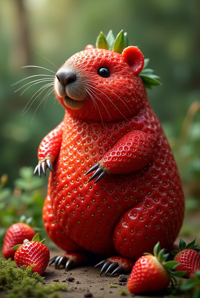 capybara made of strwaberry

